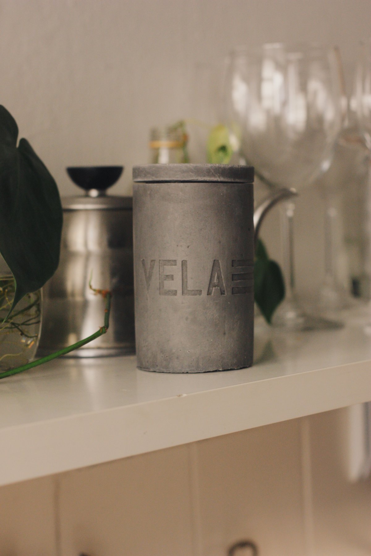 Vela Ecológica Concreto Preta - Vela Made in SP