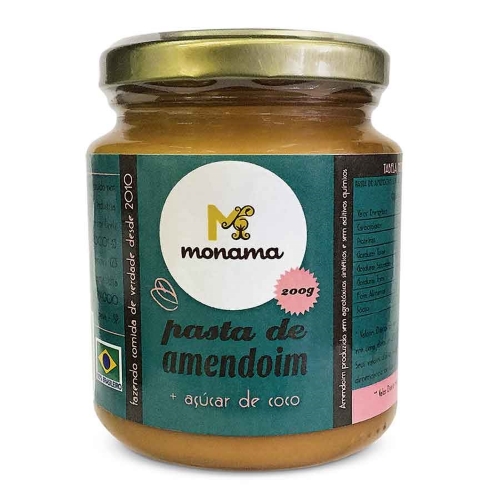 Pasta de Amendoim Monama com Açúcar de Coco Organico - Natural da Terra