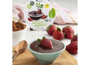 Creme proteico de chocolate com morango - Organic4