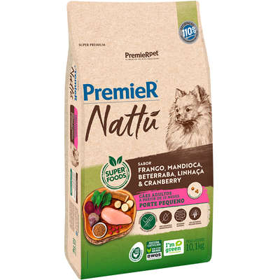   Ração Seca PremieR Pet Nattú Mandioca para Cães Adultos de Pequeno Porte