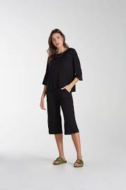 CALÇA PANTACOURT MOLETOM BAMBU PRETO AGRA - Yogini