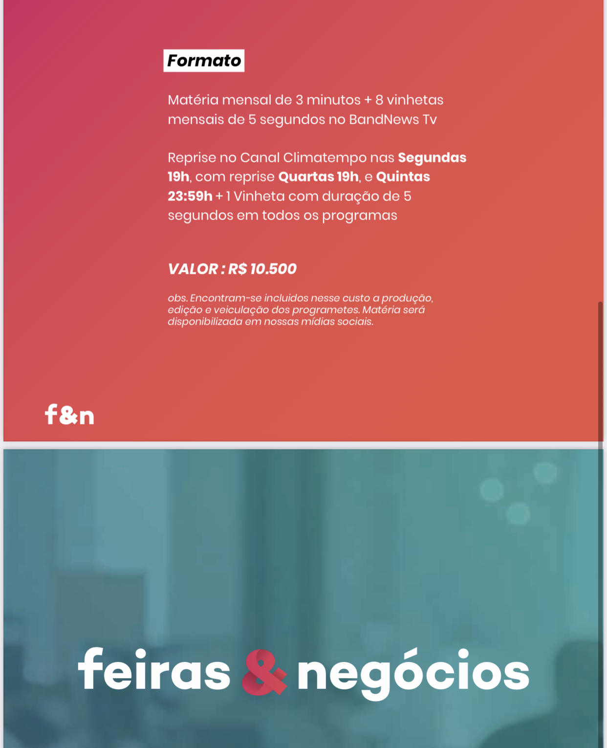 Midia no programa Feiras e Negócios