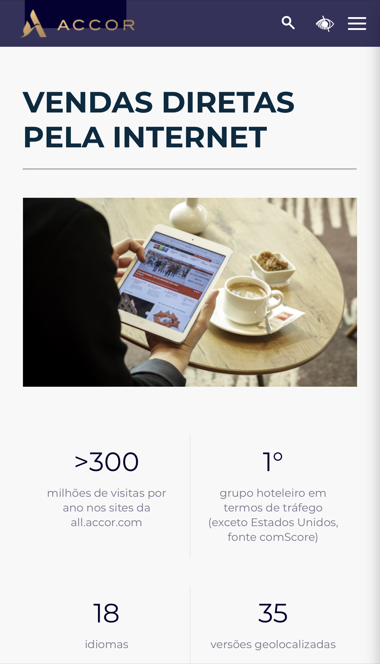 Vendas diretas on Line ACCOR
